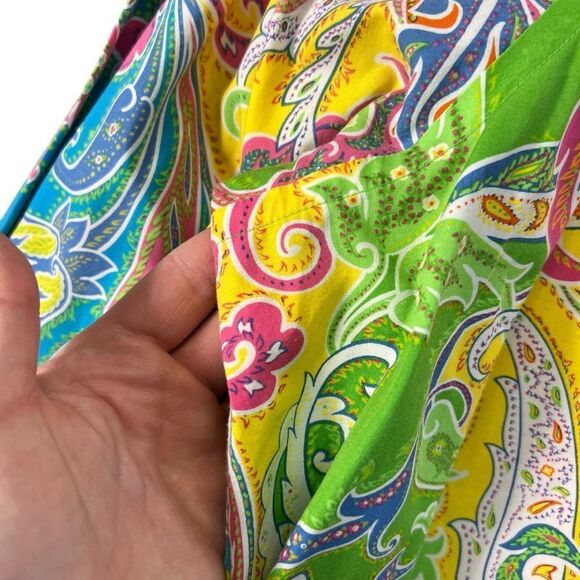 3x xxxl Lauren Ralph Lauren Multi Color Paisley Pattern Button Down Shirt cotton - Picture 12 of 16